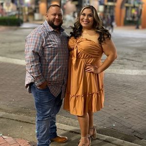 Strapless Shein Orange dress